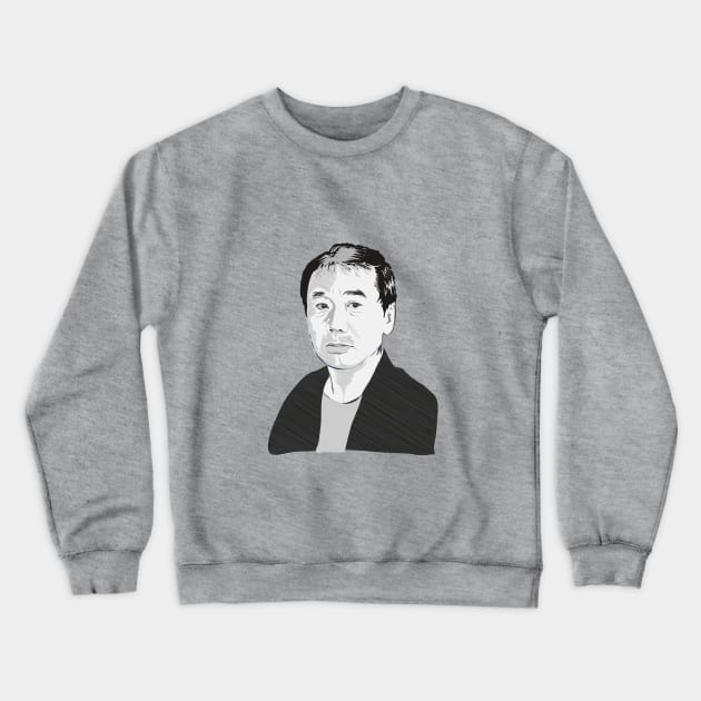 Haruki Murakami portrait Crewneck Sweatshirt by Slownessi